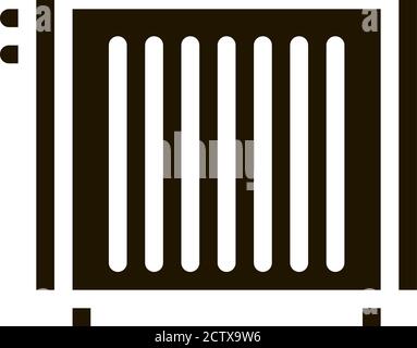 Home Water Radiator Heating Equipment glyph icon Stock Vector