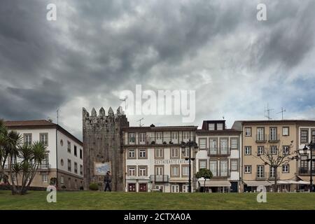 Ponte de Lima, Portugal - May 13, 2020: Beautiful medieval city architecture. Stock Photo
