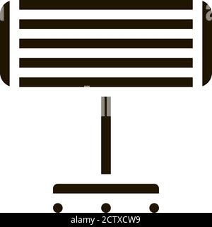 Portable Heating Device On Rollers glyph icon Stock Vector