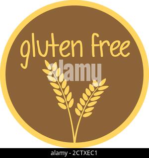 round gluten free label or sticker vector illustration Stock Vector
