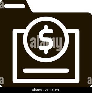 Financial Electronic Computer Folder glyph icon Stock Vector