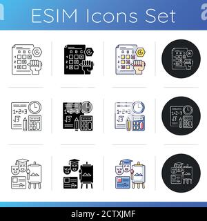 Questioning checklist icons set Stock Vector