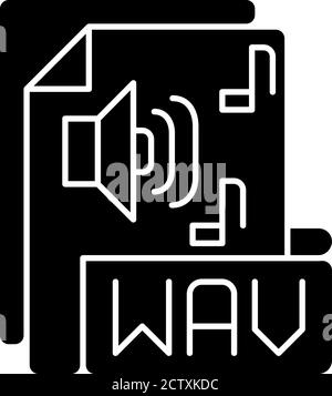 WAV file black glyph icon Stock Vector