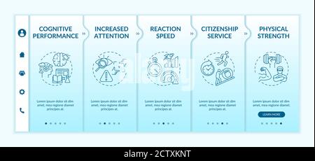 Energetics mental and physical stimulation onboarding vector template Stock Vector