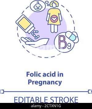 Folic acid in pregnancy concept icon Stock Vector