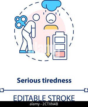 Serious tiredness concept icon Stock Vector