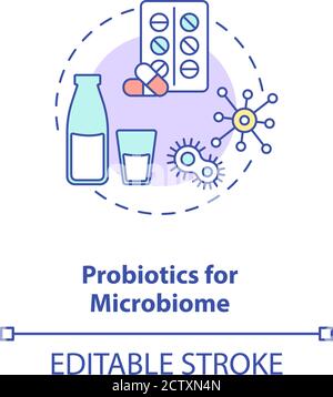 Probiotics for microbiome concept icon Stock Vector