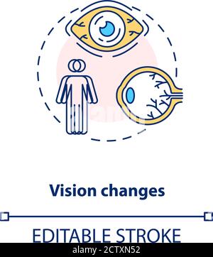 Vision changes concept icon Stock Vector