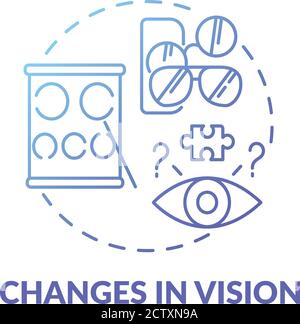 Changes in vision blue gradient concept icon Stock Vector