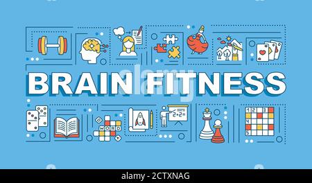 Brain fitness word concepts banner Stock Vector