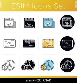 Wealth icons set Stock Vector