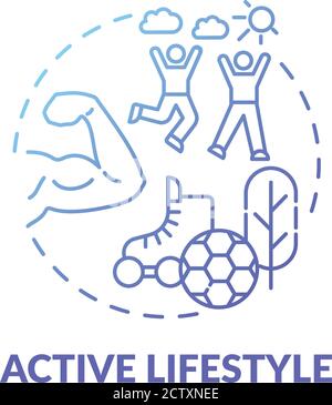 Active lifestyle blue gradient concept icon Stock Vector