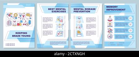 Keeping brain young brochure template Stock Vector
