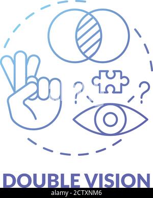 Double vision blue gradient concept icon Stock Vector