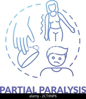 Partial paralysis blue gradient concept icon Stock Vector
