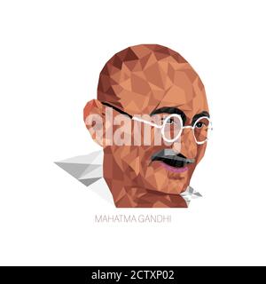 Mohan das karam chandra gandhi or mahatma gandhi simple abstract design. Portrait vector illustration Stock Vector