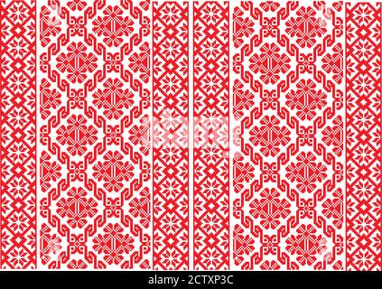 tribal pattern ( assamese pattern ) of northeast india which is used for textile design in assam gamosa , muga silk or ethnic pattern. Stock Vector