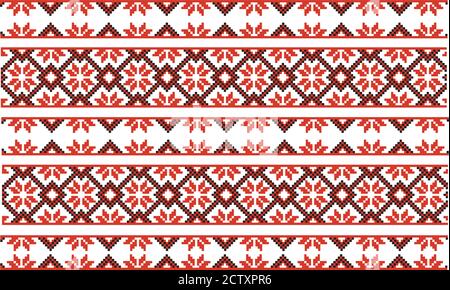 tribal pattern ( assamese pattern ) of northeast india which is used for textile design in assam gamosa , muga silk or ethnic pattern. Stock Vector