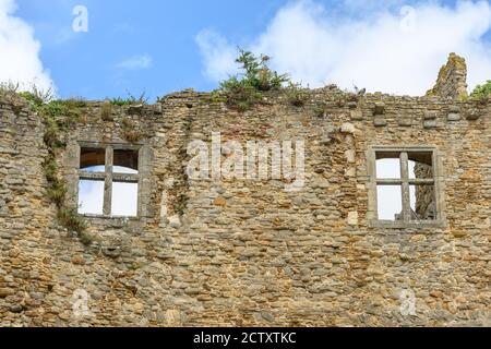 Old medieval castle in ruins open to tourist visits in Talmont st Hilaire town in france. Stock Photo