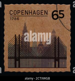 COPENHAGEN postage stamps old architecture states large format xxl Stock Photo