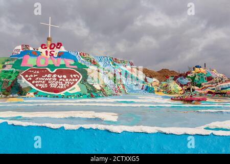 Salvation Mountain, Slab City, Salton Sea, California, USA Stock Photo