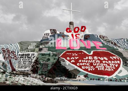 Salvation Mountain, Slab City, Salton Sea, California, USA Stock Photo