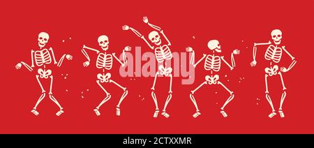 Funny skeleton symbol. Halloween cartoon vector illustration Stock Vector