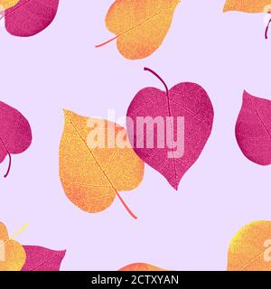 Vector seamless pattern from autumn leaves. Background for design, graphics, printing. Stock Vector