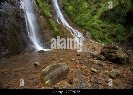 Grey Mare's Tail waterfall, Llanrwst, Snowdonia, North Wales Stock Photo