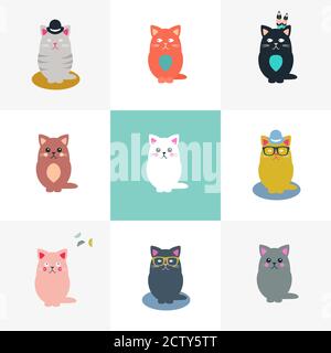 Cat collection Stock Vector