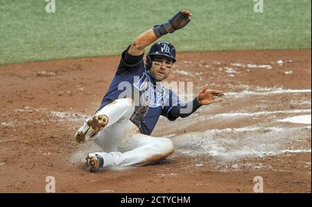 This is a 2020 photo of Kevin Kiermaier of the Tampa Rays baseball team.  This image reflects the 2020 active roster as of Feb. 17, 2020 when this  image was taken. (AP Photo/John Bazemore Stock Photo - Alamy