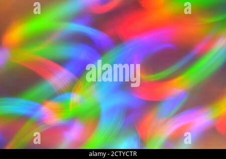 Iridescent defocused light traces as abstract background with copy space Stock Photo