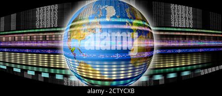 Earth in digital steam Stock Photo
