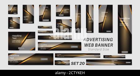 set of creative web banners in standard sizes. vector design template for your advertisement Stock Vector