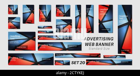 set of creative web banners in standard sizes. vector design template for your advertisement Stock Vector