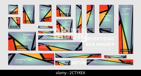 set of creative web banners in standard sizes. vector design template for your advertisement Stock Vector