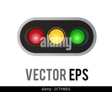 The isolated vector horizontal left and right road traffic caution light signal icon Stock Vector