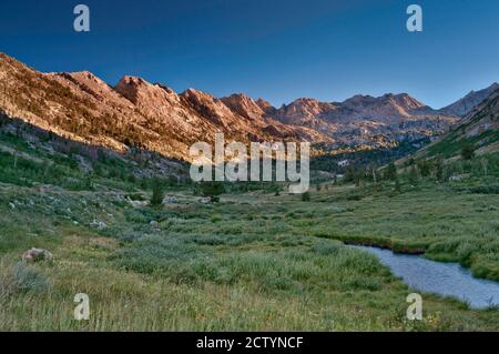 Lamoille Canyon in Ruby Mountains, sunset, Nevada, USA Stock Photo