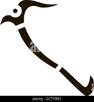 Sport Ice Axe Tool Alpinism Equipment glyph icon Stock Vector