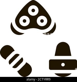 Rollers Detail Rope Movement Equipment glyph icon Stock Vector
