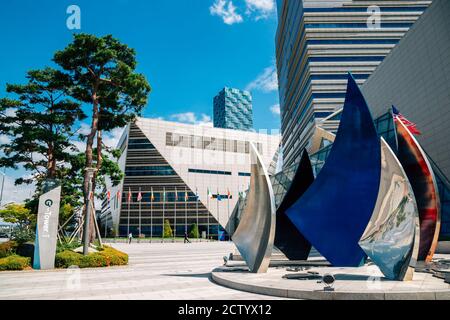 Incheon, Korea - September 25, 2020 : G tower near Songdo Central Park Stock Photo