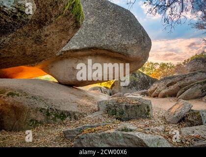 Beglik Tash megaliths - natural rock formation, prehistoric rock sanctuary on the southern Black Sea coast of Bulgaria Stock Photo