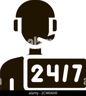 Hotline Man Support Postal Transportation Company Icon Vector Illustration Stock Vector