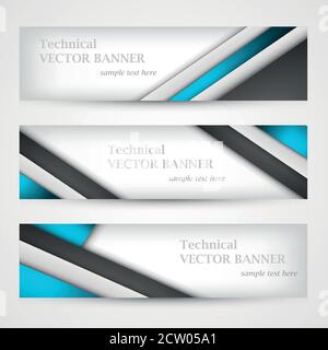 Set of banners with lines paper. Business design template. Stock Vector