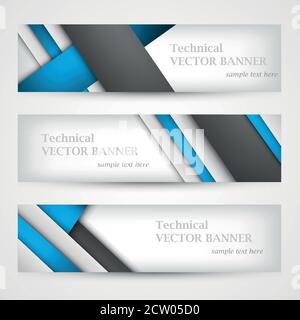 Set of banners with lines paper. Business design template. Stock Vector