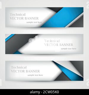 Set of banners with lines paper. Business design template. Stock Vector