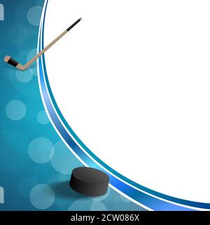 Background abstract hockey blue ice puck frame illustration vector Stock Vector