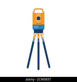 Theodolite. Surveying instrument. Geodesy. Stock Vector