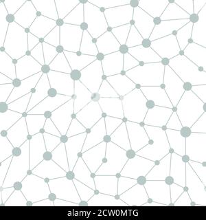 Neural network seamless pattern. Neural network of nodes and connections. Vector Stock Vector