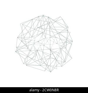 Abstract dynamic spot of nodes and lines for medicine, science, technology, chemistry. Neural network. Stock Vector